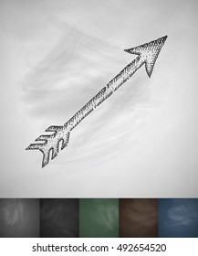 arrow icon. Hand drawn vector illustration