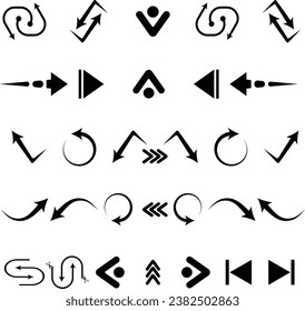 arrow icon. arrow icons. play button. vector arrows. simple arrow icons.