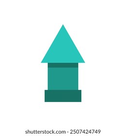 Arrow icon illustrated on background