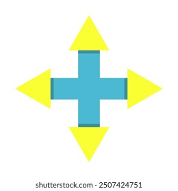 Arrow icon illustrated on background