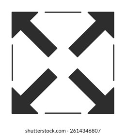 Arrow icon illustration representing expansion