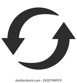Arrow icon illustration representing rotation or recycling