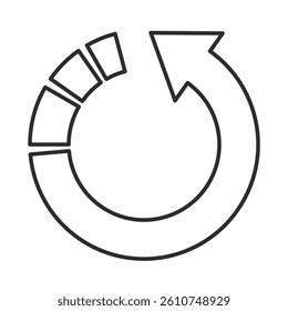 Arrow icon illustration representing rotation or recycling