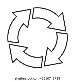 Arrow icon illustration representing rotation or recycling