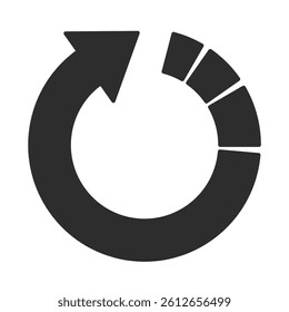 Arrow icon illustration representing rotation or recycling