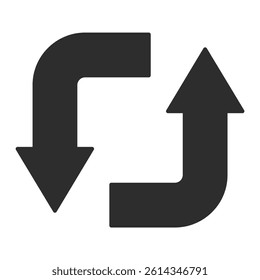 Arrow icon illustration representing rotation or recycling