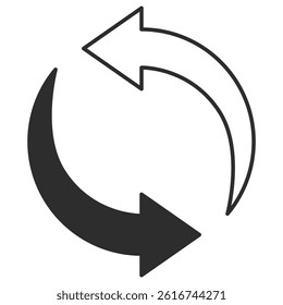 Arrow icon illustration representing rotation or recycling