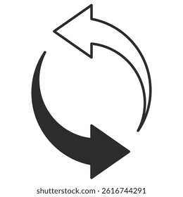 Arrow icon illustration representing rotation or recycling