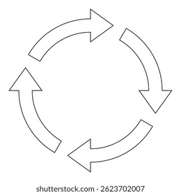 Arrow icon illustration representing rotation or recycling