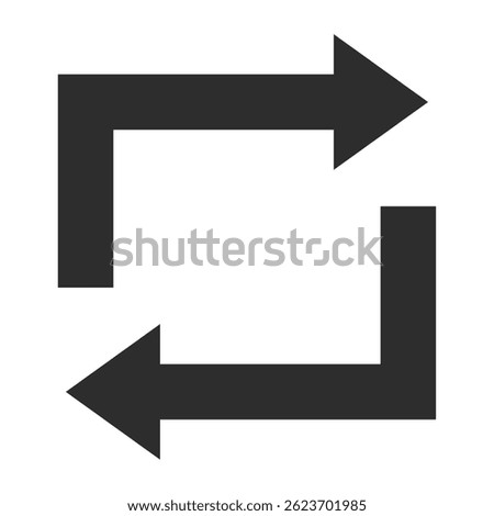 Arrow icon illustration representing rotation or recycling