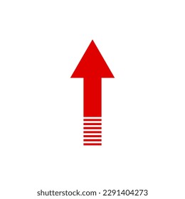 Up arrow icon. Increase. Enhancement. Vector.