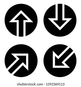 Arrow icon inside a black circle pointing in many directions