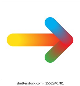 Arrow icon isolated. Colorful vector arrow. Abstract arrow to right.