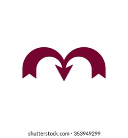   arrow   icon,  isolated. Flat  design.