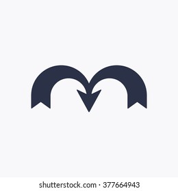  Arrow   icon,  isolated. Flat  design.