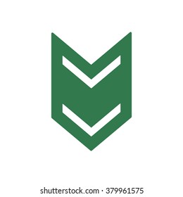  arrow  icon,  isolated. Flat  design.