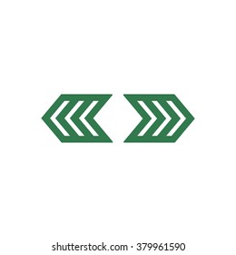   arrow  icon,  isolated. Flat  design.