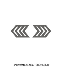   arrow    icon,  isolated. Flat  design.