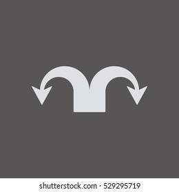  Arrow   icon,  isolated. Flat  design.