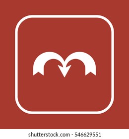  Arrow   icon,  isolated. Flat  design.