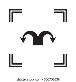  Arrow   icon,  isolated. Flat  design.