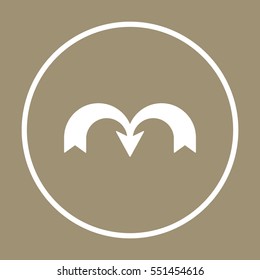  Arrow   icon,  isolated. Flat  design.