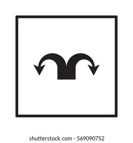  Arrow   icon,  isolated. Flat  design.