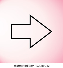 Arrow icon, isolated. Flat design.
