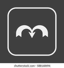  Arrow   icon,  isolated. Flat  design.