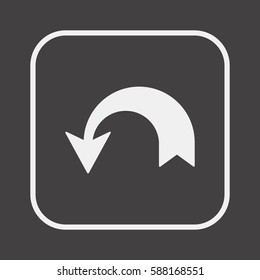  Arrow   icon,  isolated. Flat  design.