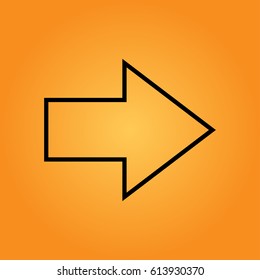 Arrow icon, isolated. Flat design.