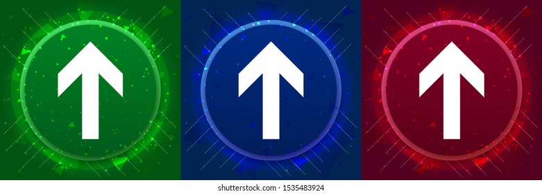 Up arrow icon isolated on elegant modern design abstract buttons set illustration