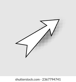 Arrow icon isolated on gray background. Vector flat illustration.