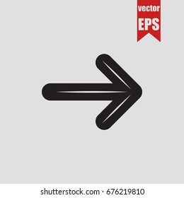 Arrow icon isolated on grey background.Vector illustration.