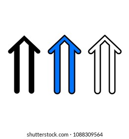Up arrow icon, isolated on white background