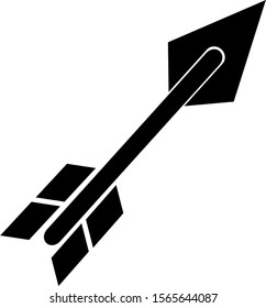 Arrow icon isolated on white background. Flying arrow vector logo. Flat design style. Vector illustration