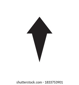 Pfeilsymbol einzeln auf weißem Hintergrund