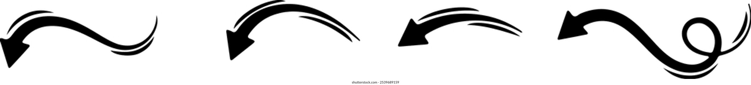 Icono de flecha aislado sobre fondo blanco