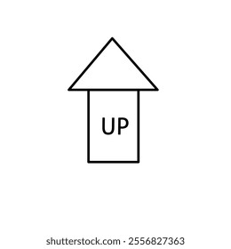 up arrow icon isolated on white background.