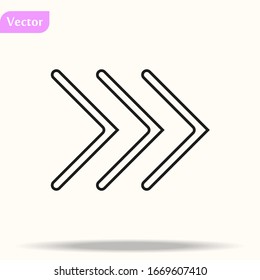 Icono de flecha. píxel perfecto aislado con estilo plano en fondo blanco para UI, aplicación, sitio web, logotipo. Ilustración vectorial.
