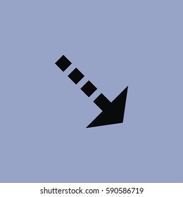 Arrow icon isolated sign symbol and flat style for app, web and digital design. Vector illustration.