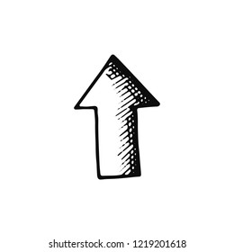 arrow icon. Isolated sketch for infographic object on light background