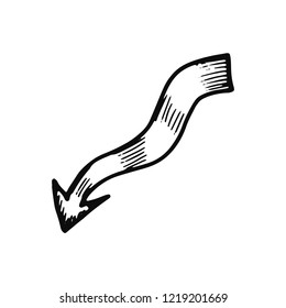 arrow icon. Isolated sketch for infographic object on light background