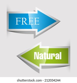 The arrow icon isolation. Origami paper infographic colorful banners set. Design shape. Vector label tag.