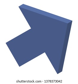 Arrow icon. Isometric of arrow vector icon for web design isolated on white background