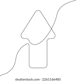 Arrow icon line continuous drawing vector. One line Arrow icon vector background. Arrow icon. Continuous outline of a Arrow icon.