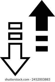 Arrow icon with a line indicating up and down movement