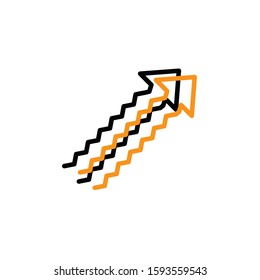 Arrow icon. Line and two colour design template