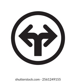 Arrow icon logo, Black shuffle crossed arrows flat design icon