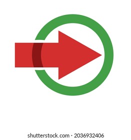 Icono de flecha y logotipo con círculo utilizable para empresas o empresas